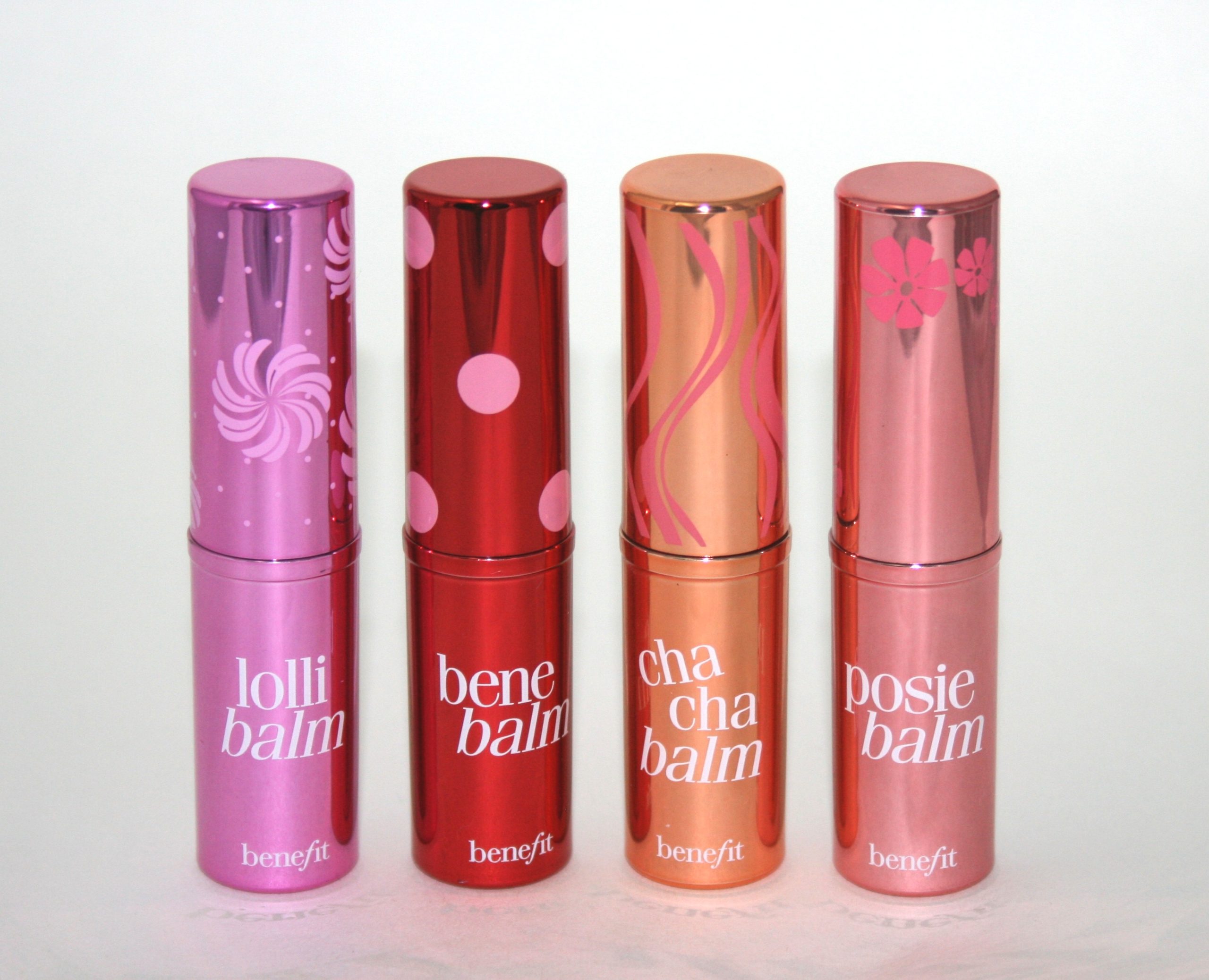 Benefit Hydrating Lip Balms: Benebalm, Posiebalm, Chachabalm and Lollibalm