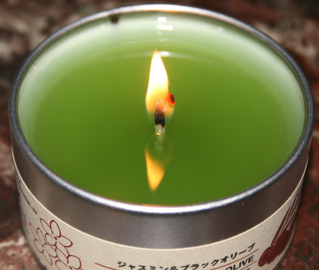 Muji Jasmine and Black Olive Tin Candle